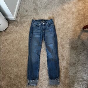 True Religion Cropped Jeans in Deep Blue